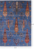 Blue Tribal Persian Gabbeh Handmade Wool Rug - 5' 9" X 8' 4" - Golden Nile