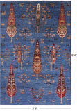 Blue Tribal Persian Gabbeh Handmade Wool Rug - 5' 9" X 8' 4" - Golden Nile