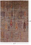 Tribal Persian Gabbeh Hand Knotted Wool Rug - 6' 7" X 9' 8" - Golden Nile