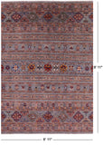 Tribal Persian Gabbeh Handmade Wool Rug - 6' 11" X 9' 11" - Golden Nile