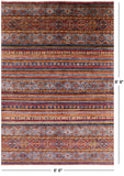 Tribal Khorjin Persian Gabbeh Hand Knotted Wool Rug - 6' 8" X 9' 9" - Golden Nile