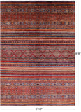Tribal Khorjin Persian Gabbeh Hand Knotted Wool Rug - 6' 10" X 9' 8" - Golden Nile