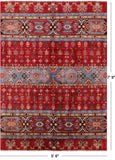 Red Tribal Khorjin Persian Gabbeh Hand Knotted Wool Rug - 5' 6" X 7' 9" - Golden Nile