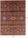 Tribal Khorjin Persian Gabbeh Handmade Wool Rug - 5' 8" X 7' 8" - Golden Nile