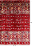 Red Tribal Persian Gabbeh Hand Knotted Wool Rug - 6' 6" X 9' 9" - Golden Nile