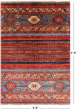 Khorjin Persian Gabbeh Hand Knotted Wool Rug - 3' 3" X 4' 9" - Golden Nile
