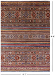 Khorjin Persian Gabbeh Hand Knotted Wool Rug - 6' 7" X 9' 6" - Golden Nile