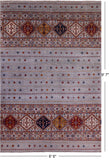 Khorjin Persian Gabbeh Handmade Wool Rug - 6' 6" X 9' 7" - Golden Nile