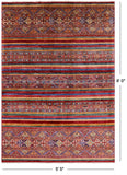 Tribal Khorjin Persian Gabbeh Hand Knotted Wool Rug - 5' 5" X 8' 0" - Golden Nile