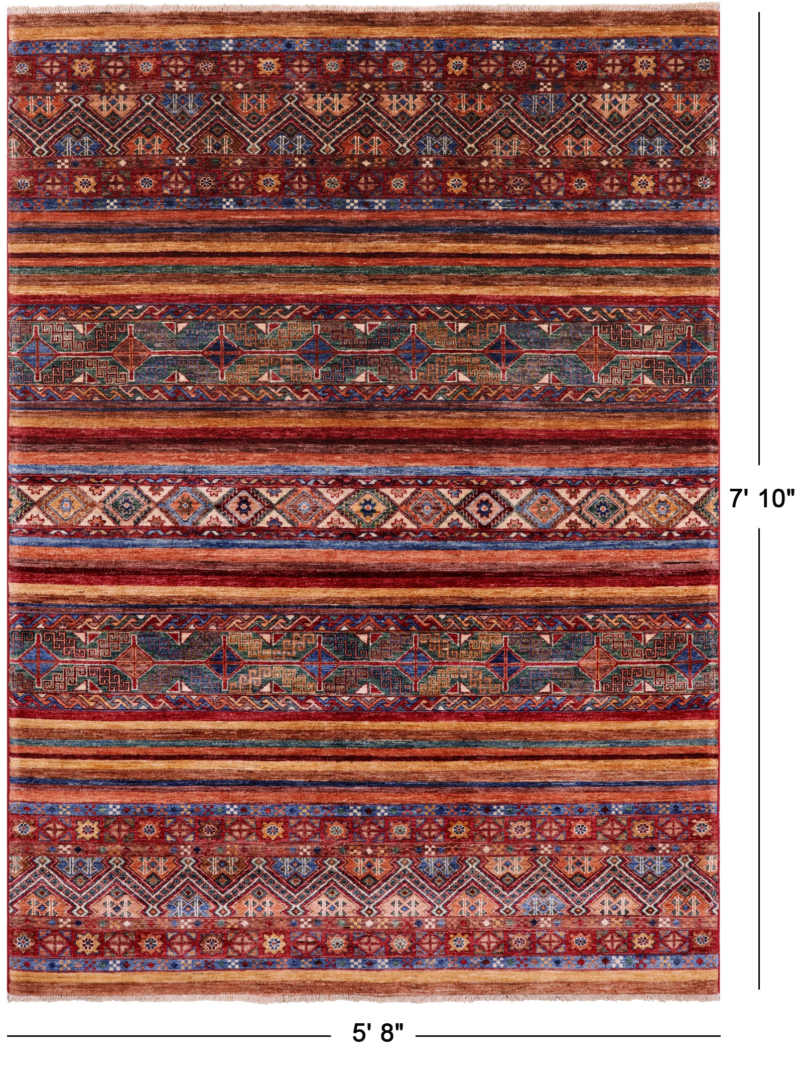 Khorjin Persian Gabbeh Hand Knotted Wool Rug - 5' 8" X 7' 10" - Golden Nile