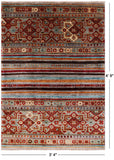 Khorjin Persian Gabbeh Hand Knotted Wool Rug - 3' 4" X 4' 9" - Golden Nile