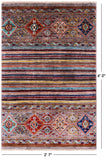 Khorjin Persian Gabbeh Handmade Wool Rug - 2' 7" X 4' 0" - Golden Nile