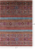 Khorjin Persian Gabbeh Hand Knotted Wool Rug - 5' 7" X 8' 0" - Golden Nile