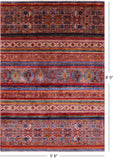 Khorjin Persian Gabbeh Handmade Wool Rug - 5' 6" X 8' 0" - Golden Nile