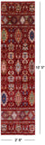 Red Khorjin Persian Gabbeh Hand Knotted Wool Runner Rug - 2' 9" X 10' 5" - Golden Nile