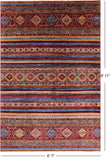 Khorjin Persian Gabbeh Handmade Wool Rug - 6' 7" X 9' 11" - Golden Nile