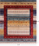 Tribal Persian Gabbeh Handmade Wool Rug - 8' 2" X 9' 7" - Golden Nile