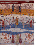 Tribal Persian Gabbeh Hand Knotted Wool Rug - 5' 0" X 6' 6" - Golden Nile