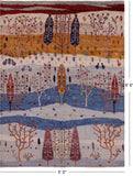 Tribal Persian Gabbeh Hand Knotted Wool Rug - 5' 0" X 6' 6" - Golden Nile