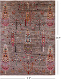 Tribal Persian Gabbeh Handmade Wool Rug - 5' 0" X 6' 7" - Golden Nile