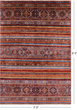 Khorjin Persian Gabbeh Handmade Wool Rug - 5' 8" X 8' 2" - Golden Nile
