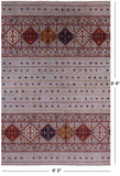 Tribal Khorjin Persian Gabbeh Hand Knotted Wool Rug - 6' 5" X 9' 8" - Golden Nile