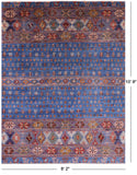 Blue Tribal Persian Gabbeh Hand Knotted Wool Rug - 8' 2" X 10' 9" - Golden Nile