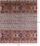 Tribal Persian Gabbeh Handmade Wool Rug - 8' 5" X 9' 9" - Golden Nile