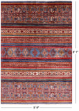 Khorjin Persian Gabbeh Hand Knotted Wool Rug - 5' 8" X 8' 1" - Golden Nile