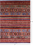 Khorjin Persian Gabbeh Hand Knotted Wool Rug - 5' 1" X 6' 11" - Golden Nile