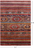 Khorjin Persian Gabbeh Handmade Wool Rug - 3' 4" X 4' 10" - Golden Nile