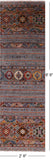 Grey Tribal Khorjin Persian Gabbeh Hand Knotted Wool Runner Rug - 2' 8" X 8' 9" - Golden Nile
