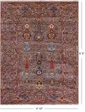 Peshawar Hand Knotted Wool Rug - 4' 10" X 6' 5" - Golden Nile