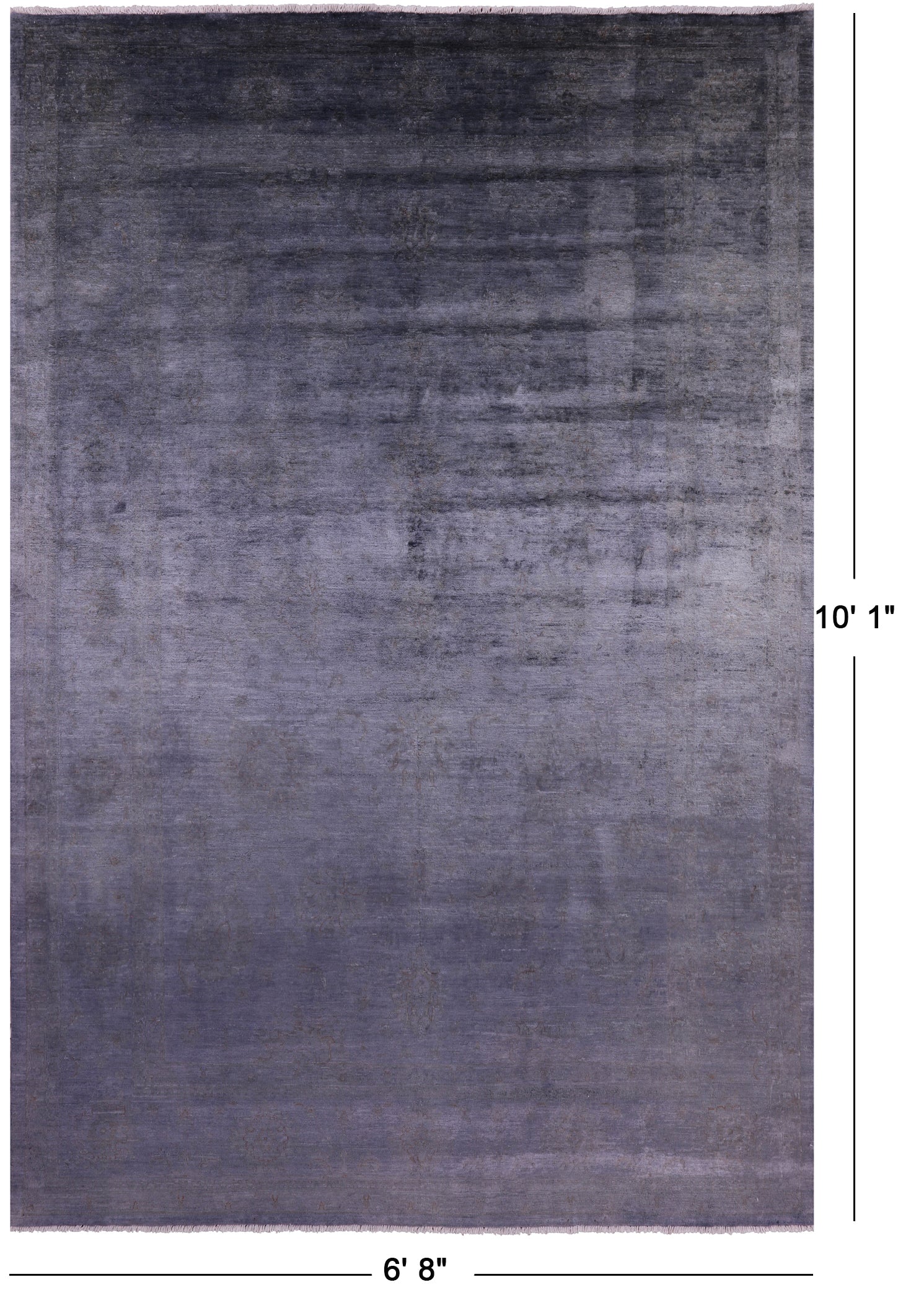 Full Pile Overdyed Hand Knotted Wool Rug - 6' 8" X 10' 1" - Golden Nile