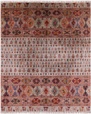 Tribal Persian Gabbeh Hand Knotted Wool Rug - 8' 4" X 10' 1" - Golden Nile