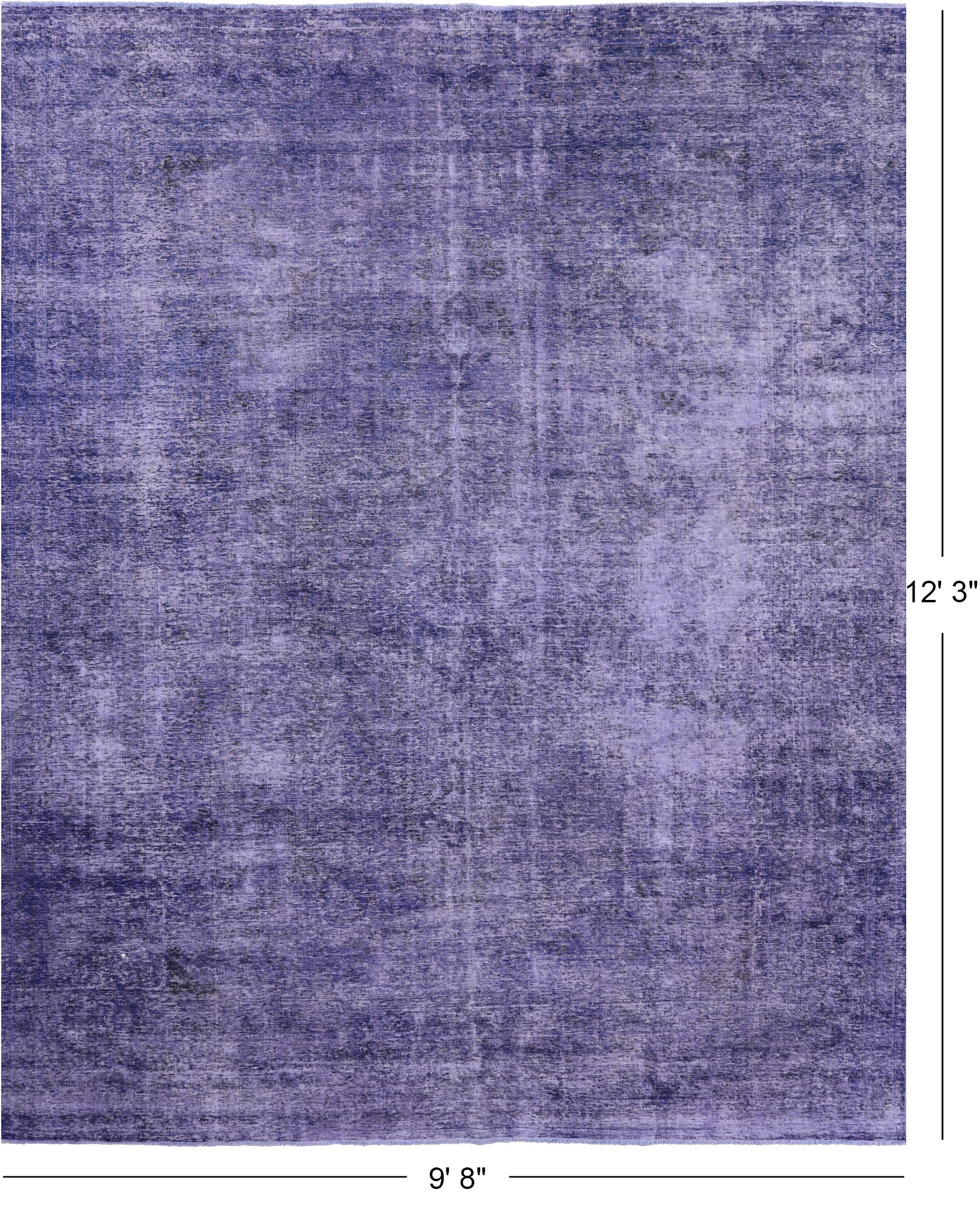 Persian Overdyed Handmade Wool Rug - 9' 8" X 12' 3" - Golden Nile