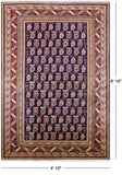 Blue Super Kazak Hand Knotted Wool Rug - 4' 10" X 6' 10" - Golden Nile