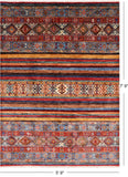 Tribal Khorjin Persian Gabbeh Hand Knotted Wool Rug - 5' 9" X 7' 9" - Golden Nile