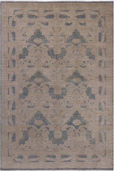 Ivory William Morris Handmade Wool Rug - 5' 10" X 8' 10"