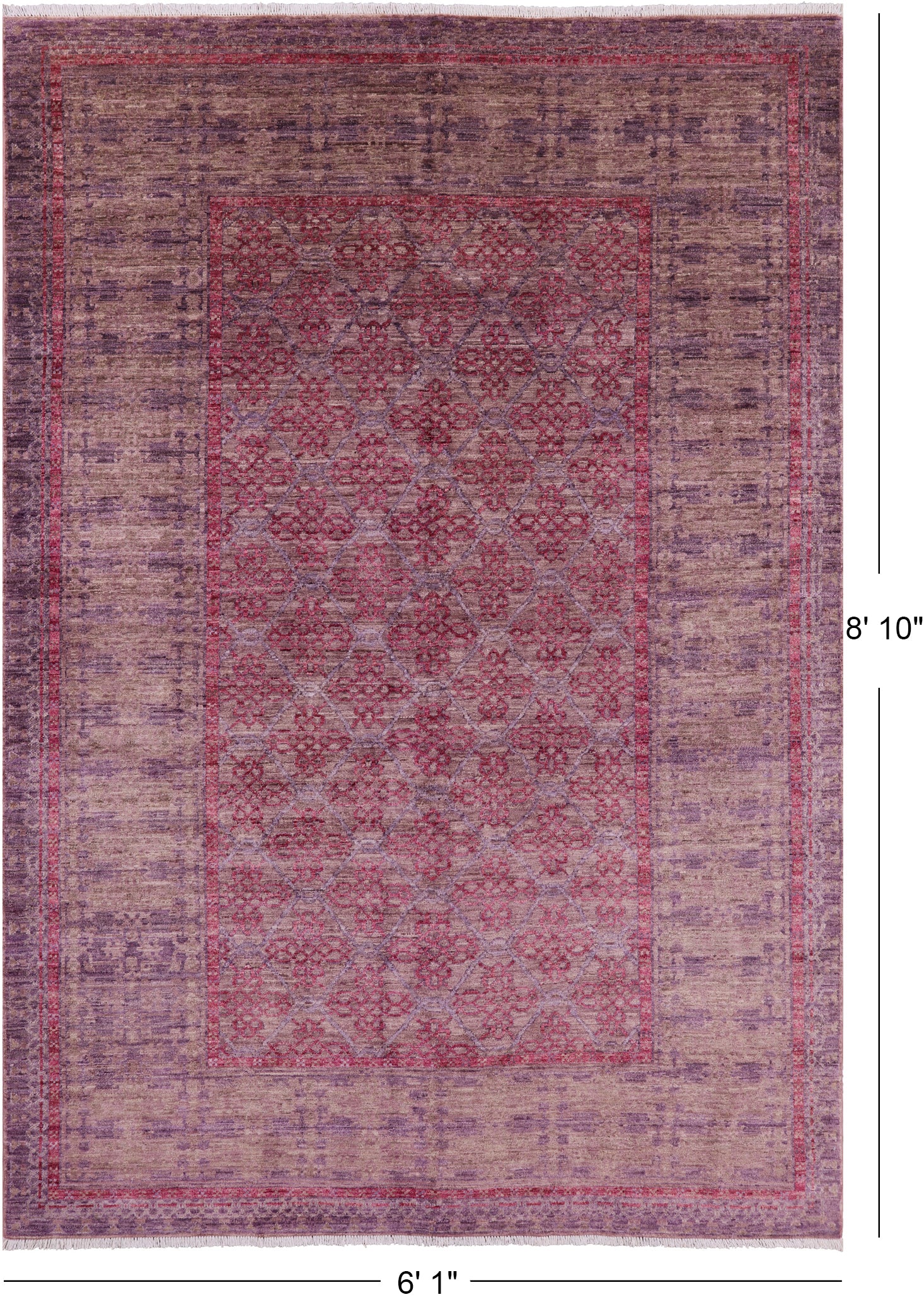 William Morris Handmade Wool Rug - 6' 1" X 8' 10" - Golden Nile