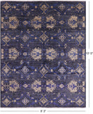 Grey William Morris Hand Knotted Wool Rug - 8' 3" X 10' 5" - Golden Nile