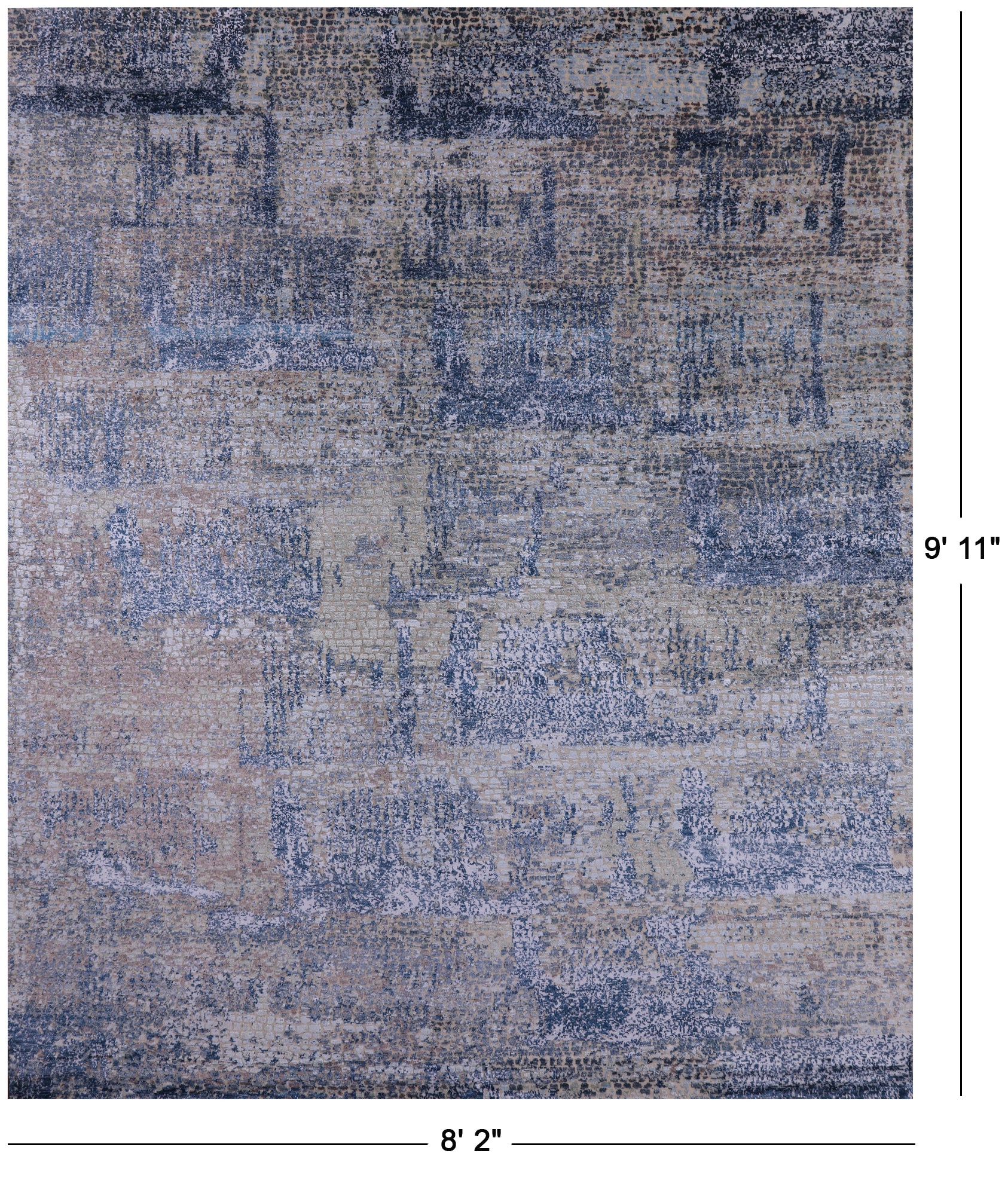 Modern Handmade Wool & Silk Rug - 8' 2" X 9' 11" - Golden Nile