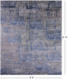 Modern Handmade Wool & Silk Rug - 8' 2" X 9' 11" - Golden Nile