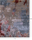 Modern Hand Knotted Wool & Silk Rug - 7' 11" X 10' 0" - Golden Nile