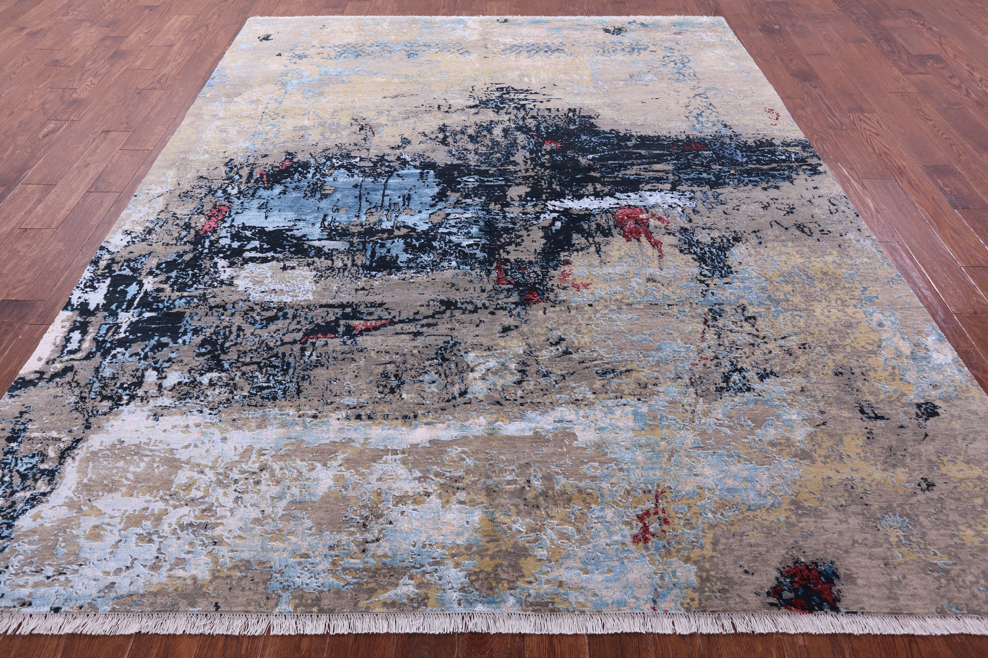 Modern Handmade Wool & Silk Rug - 8' 3" X 10' 0" - Golden Nile