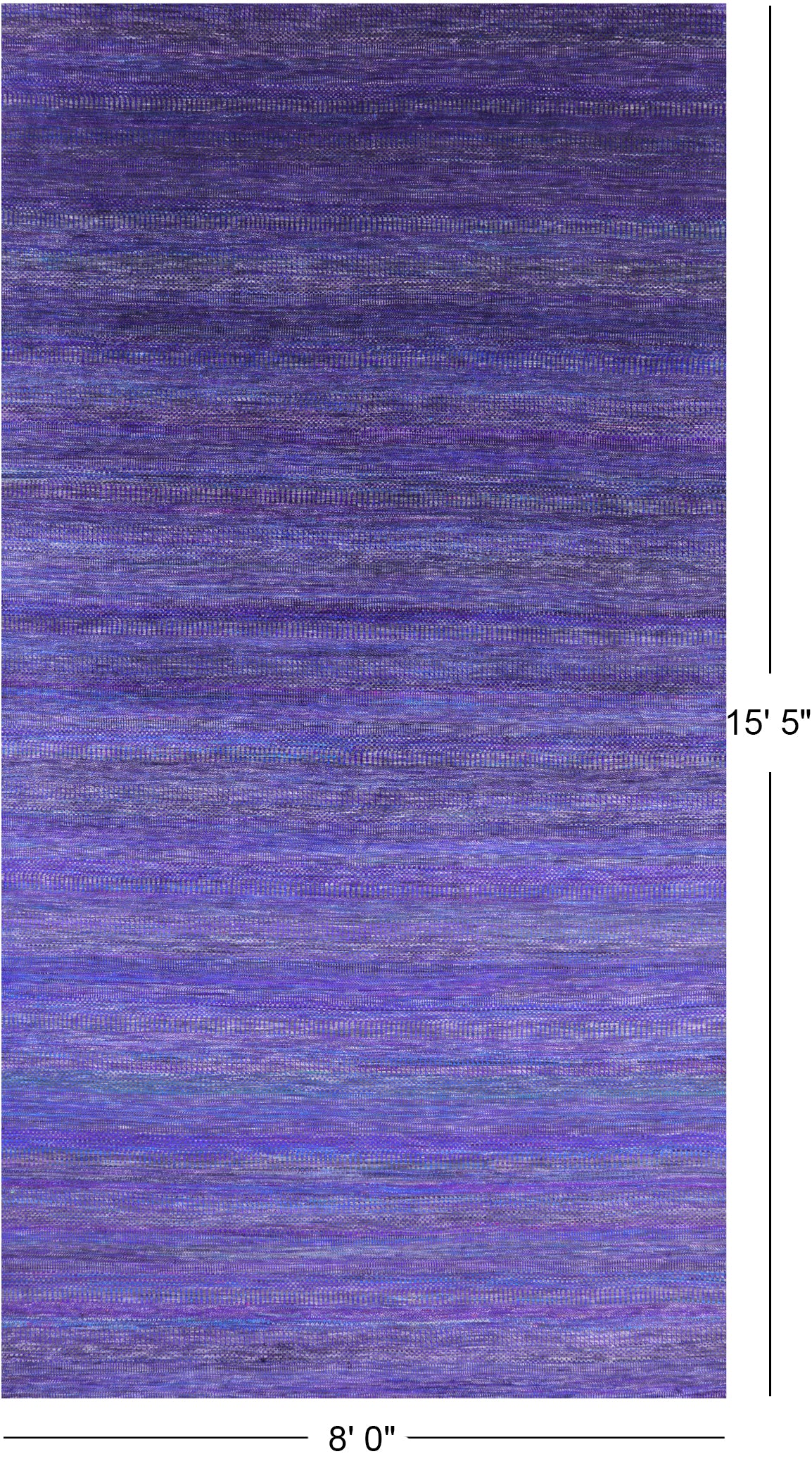 Purple Savannah Grass Handmade Wool & Silk Rug - 8' 0" X 15' 5" - Golden Nile