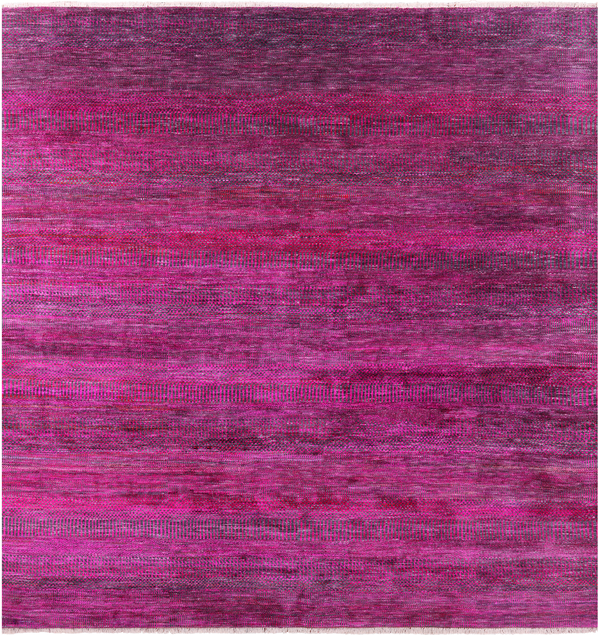 Pink Square Savannah Grass Hand Knotted Wool & Silk Rug - 9' 0" X 9' 0" - Golden Nile