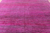 Pink Square Savannah Grass Hand Knotted Wool & Silk Rug - 9' 0" X 9' 0" - Golden Nile