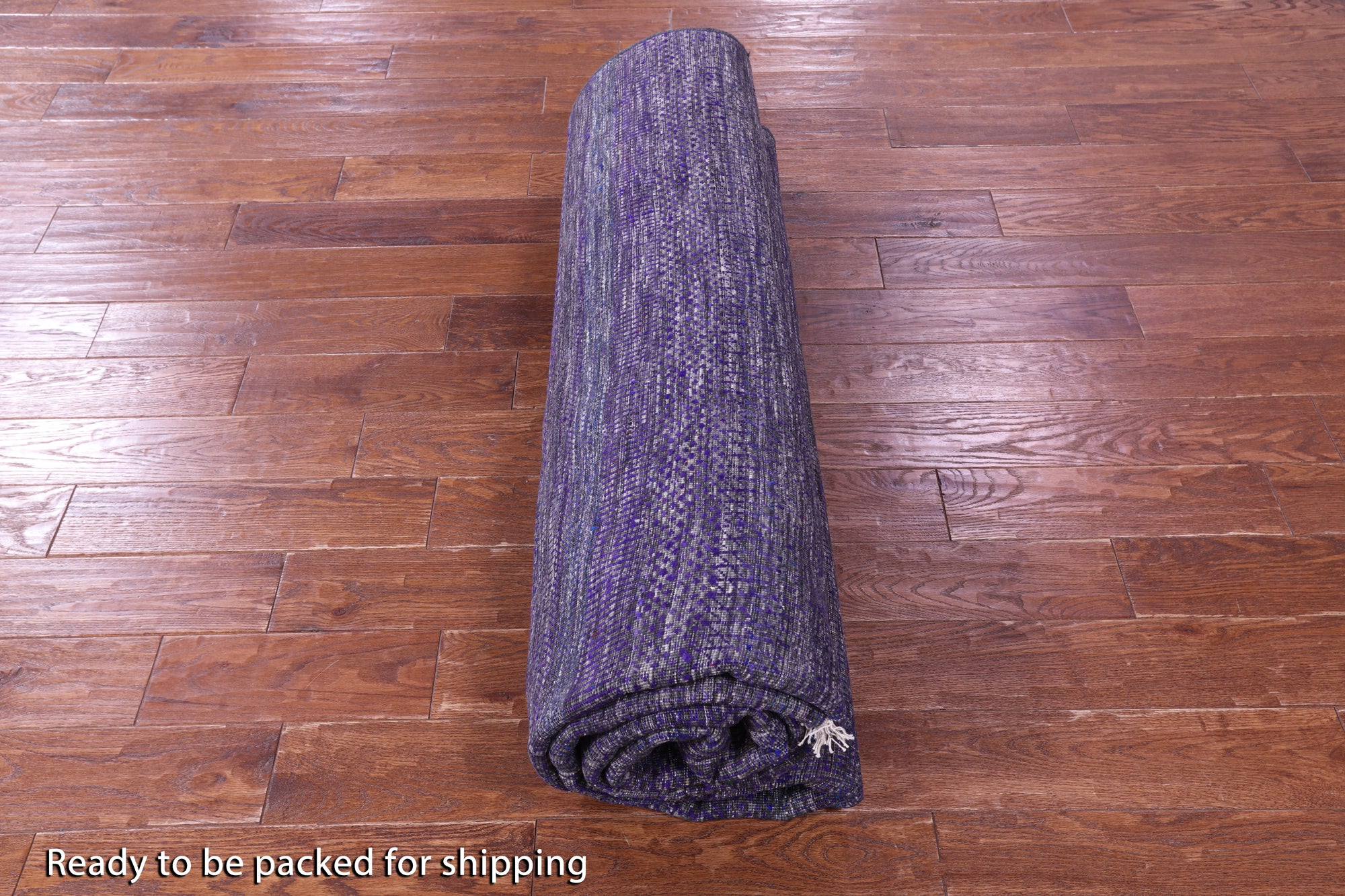 Purple Savannah Grass Hand Knotted Wool & Silk Rug - 7' 11" X 9' 11" - Golden Nile