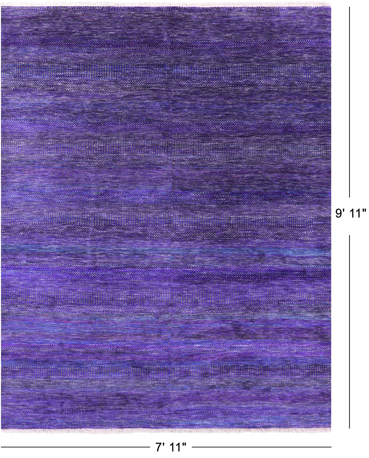 Purple Savannah Grass Hand Knotted Wool & Silk Rug - 7' 11" X 9' 11" - Golden Nile